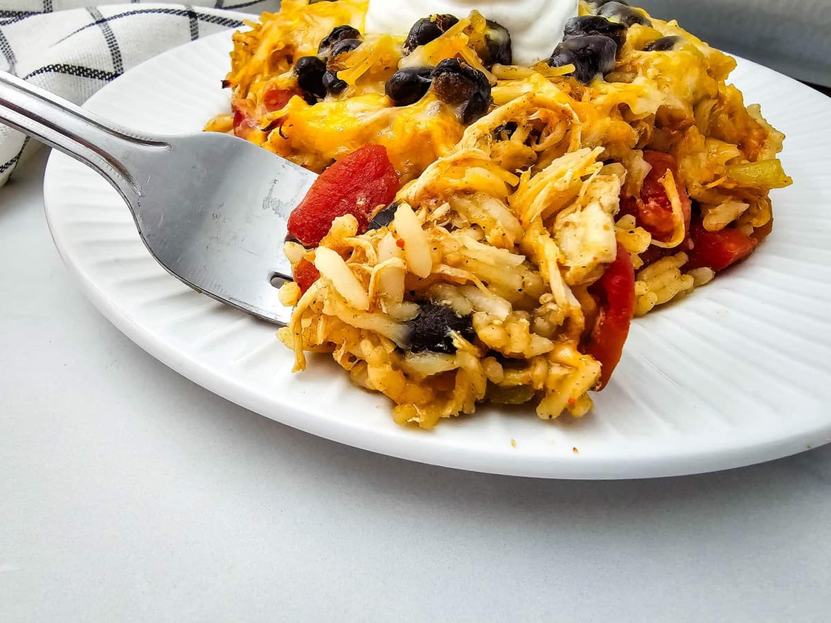 Cheesy Chicken Taco Casserole with Black Beans